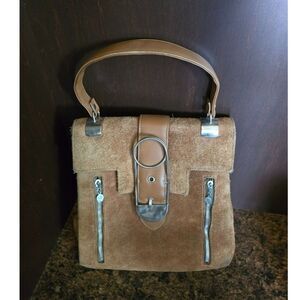 Vintage Areitio Suede Leather Handbag
